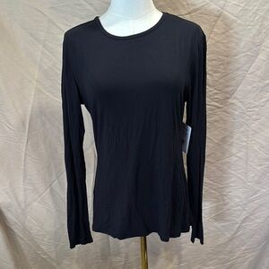 Black Fitted Long Sleeve T-Shirt